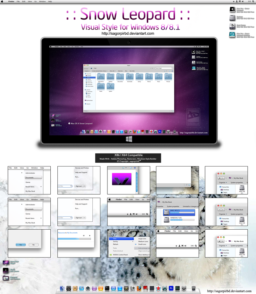 Snow leopard theme for windows 7 beta 2