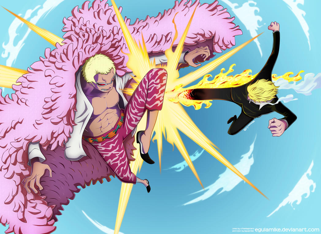one_piece_723__sanji_vs_doflamingo_request_by__by_eguiamike-d7m8ydy