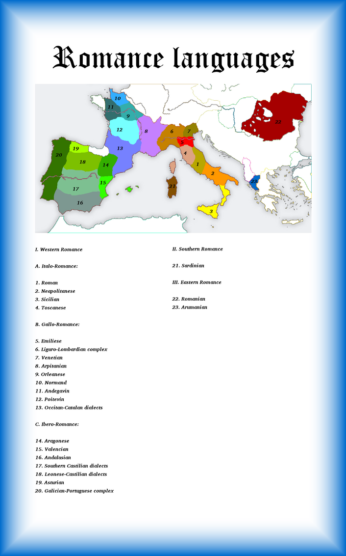 what are the different romance languages