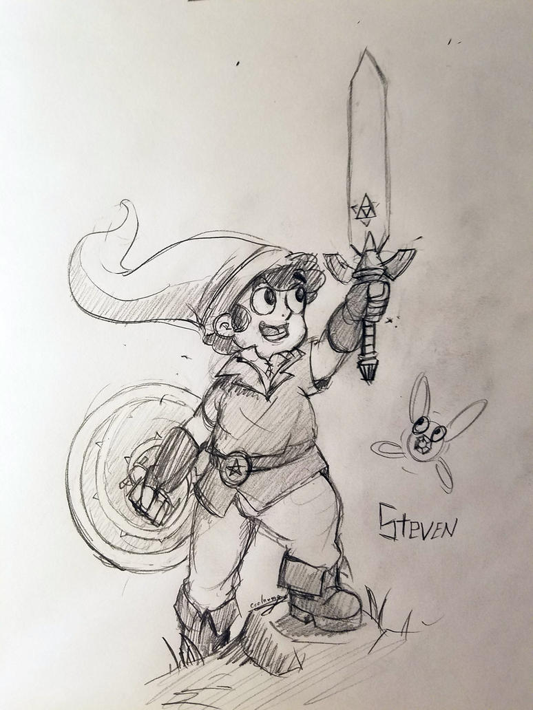 Steven Universe as Link, Some traditional pencil and paper artwork. This was fun to draw. I hope everyone enjoys. Speed drawing video: youtu.be/FFLwGBD0a0k